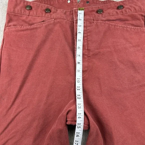 Vintage 60s Cactus Concha's Canvas Buckle Back Pants 38x30 Cowboy Crimson Red